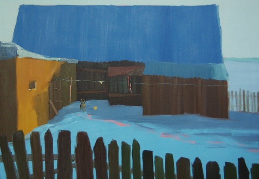 Niebieskie podwórko,130x100cm,olej na płótnie,2013 (Blue backyard,130x100cm,oil on linen,2013) (1024x772)